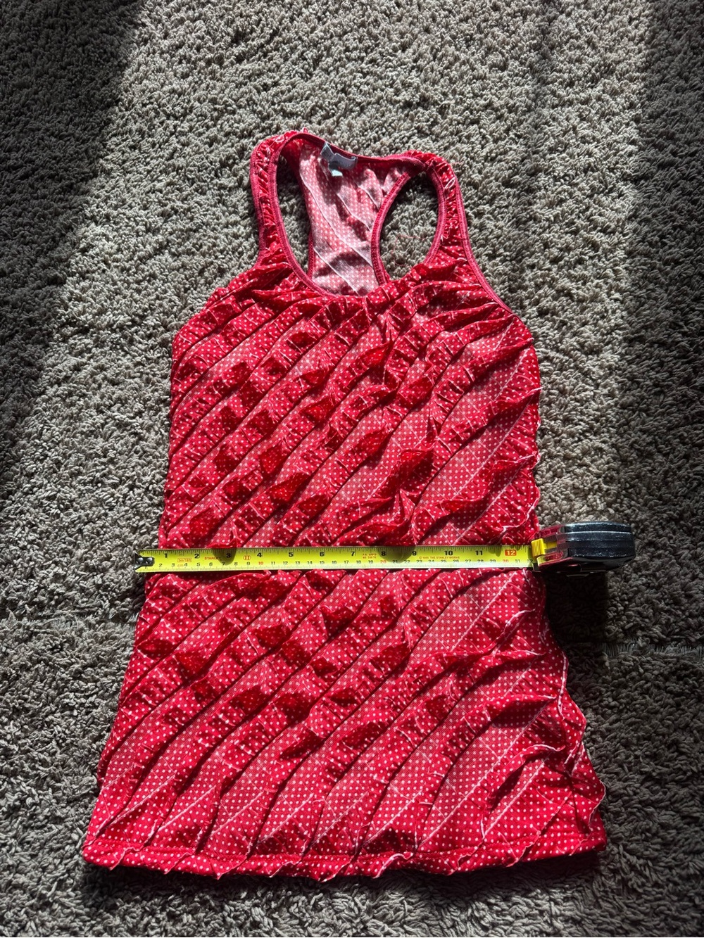 Charlotte Russe Red Ruffled Racerback Tank Top - Picture 5 of 5